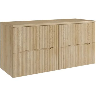 Unique Mobile Sotto Lavabo Sospeso Scanalato Con Ripiano Naturale Chiaro 120 Cm - Oriso Unique Mobile Sotto Lavabo Sospeso Scanalato Con Ripiano Naturale Chiaro 120 Cm - Oriso