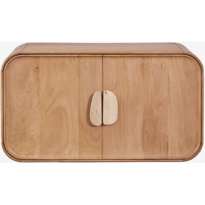 SKLUM Set Di Mobili Da Bagno Sospesi 95x45 Cm In Legno Di Mango E Pietra Naturale Kivalina SKLUM Set Di Mobili Da Bagno Sospesi 95x45 Cm In Legno Di Mango E Pietra Naturale Kivalina