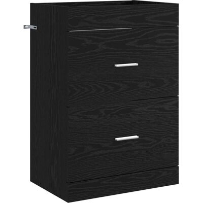 VIDAXL Mobiletto Da Bagno Sotto Lavabo Rovere Nero 56 X 37,5 X 81 Cm VIDAXL Mobiletto Da Bagno Sotto Lavabo Rovere Nero 56 X 37,5 X 81 Cm