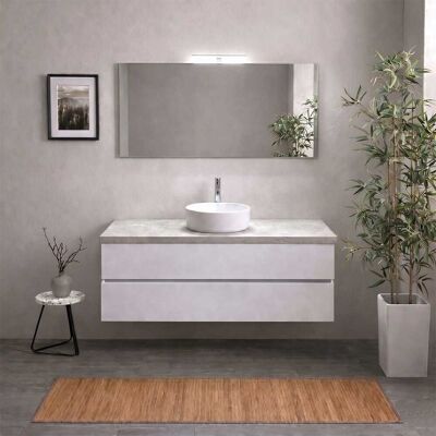KIAMAMI VALENTINA Mobile Bagno Sospeso 120 Cm Bianco Export Con Top Beton Specchio 120x60 E Lampada Berlin KIAMAMI VALENTINA Mobile Bagno Sospeso 120 Cm Bianco Export Con Top Beton Specchio 120x60 E Lampada Berlin