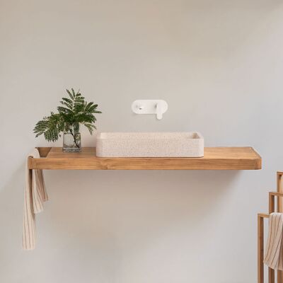 SKLUM Set Di Mobili Da Bagno Sospeso 130x45 Cm In Legno Di Teak Neill SKLUM Set Di Mobili Da Bagno Sospeso 130x45 Cm In Legno Di Teak Neill