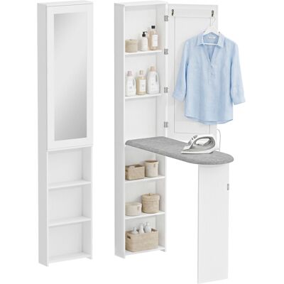 HOMCOM Mobile Stiro Pieghevole Con Specchio, Perfetto Per Piccoli Spazi HOMCOM Mobile Stiro Pieghevole Con Specchio, Perfetto Per Piccoli Spazi