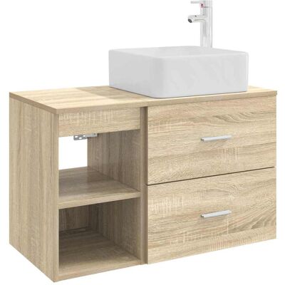 VIDAXL Set Di Mobili Per Il Bagno 2 Pcs Rovere Sonoma VIDAXL Set Di Mobili Per Il Bagno 2 Pcs Rovere Sonoma