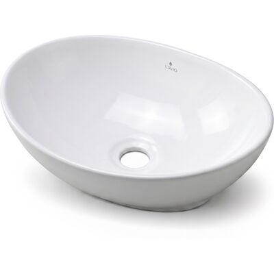 AKORD Lavabo Da Appoggio Ovale Ovalis Ceramica 41 Cm Bianco AKORD Lavabo Da Appoggio Ovale Ovalis Ceramica 41 Cm Bianco