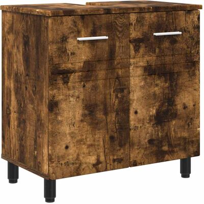 VIDAXL Mobiletto Da Bagno Rovere Fumo 60 X 35 X 60 Cm VIDAXL Mobiletto Da Bagno Rovere Fumo 60 X 35 X 60 Cm