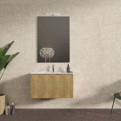 BADEN HAUS Mobile Bagno Sospeso Cannettato Rovere Tabacco 80 Cm - Marsiglia BADEN HAUS Mobile Bagno Sospeso Cannettato Rovere Tabacco 80 Cm - Marsiglia
