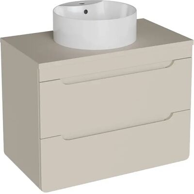 Unique Mobile Bagno Sospeso Con Lavabo Da Appoggio Rotondo Beige 80 Cm - Aruba Unique Mobile Bagno Sospeso Con Lavabo Da Appoggio Rotondo Beige 80 Cm - Aruba