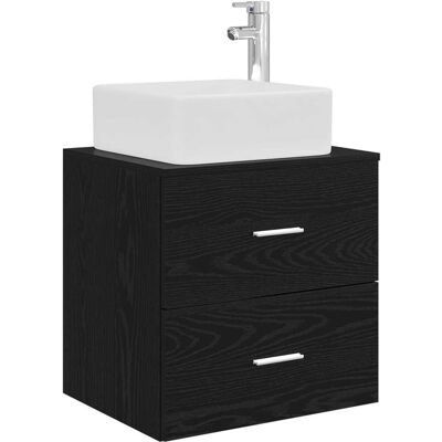VIDAXL Mobile Lavabo Da Parete Rovere Nero 49,5 X 41 X 63 Cm VIDAXL Mobile Lavabo Da Parete Rovere Nero 49,5 X 41 X 63 Cm