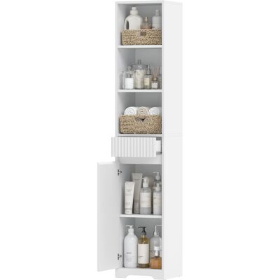 HOMCOM Mobile Da Bagno Alto 172 Cm Con Ripiano Regolabile HOMCOM Mobile Da Bagno Alto 172 Cm Con Ripiano Regolabile