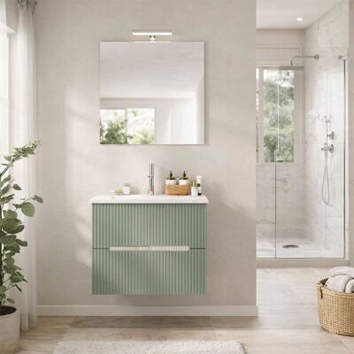 KIAMAMI VALENTINA Mobile Bagno Sospeso 60cm Rovere Ghiaccio E Verde Salvia Magnolia KIAMAMI VALENTINA Mobile Bagno Sospeso 60cm Rovere Ghiaccio E Verde Salvia Magnolia