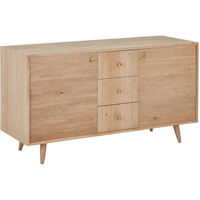 Unique Mobile Sotto Lavabo In Rovere Massello Naturale Chiaro 145 Cm - Zareno Unique Mobile Sotto Lavabo In Rovere Massello Naturale Chiaro 145 Cm - Zareno