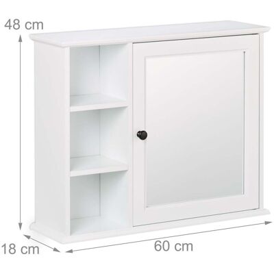 HELLOSHOP26 Armadietto Da Bagno Sospeso Con Specchio 80 X 60 X 15 Cm 5 Ripiani Contenitore Decorativo In Mdf Bianco 130016714 HELLOSHOP26 Armadietto Da Bagno Sospeso Con Specchio 80 X 60 X 15 Cm 5 Ripiani Contenitore Decorativo In Mdf Bianco 130016714