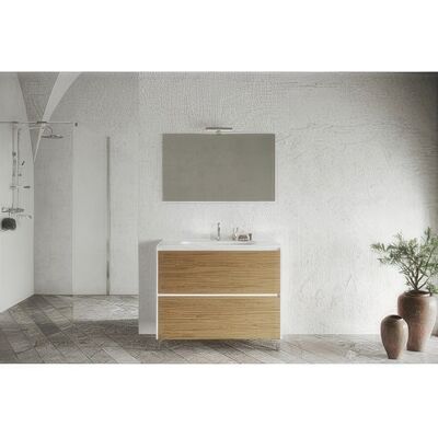 MARCA Mobile Bagno Lisbona 2c 100 Bianco/rovere Naturale MARCA Mobile Bagno Lisbona 2c 100 Bianco/rovere Naturale
