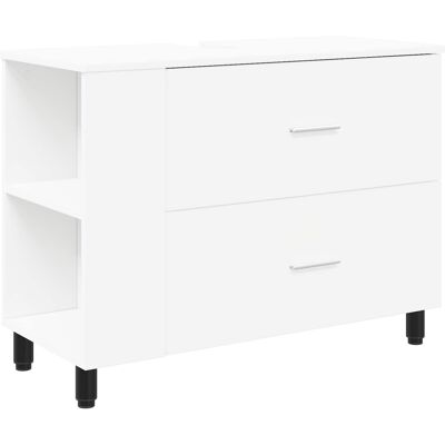 VIDAXL Mobiletto Da Bagno Bianco 80 X 35 X 60 Cm Legno VIDAXL Mobiletto Da Bagno Bianco 80 X 35 X 60 Cm Legno