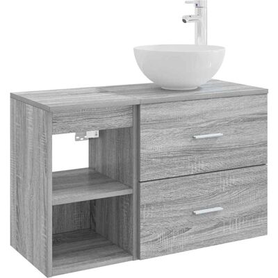 VIDAXL Set Di Mobili Per Il Bagno 2 Pcs Sonoma Grigio VIDAXL Set Di Mobili Per Il Bagno 2 Pcs Sonoma Grigio