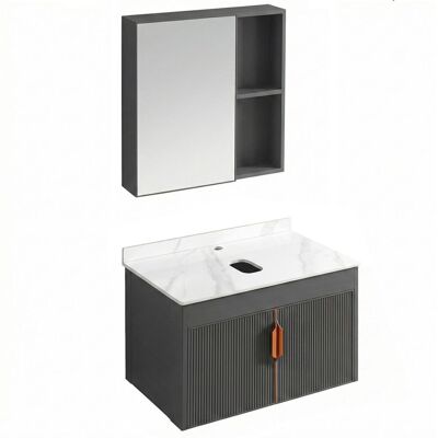 REA Un Set Di Mobili Da Bagno Con Piano D'Appoggio Top Aa147 Modo 60cm Grey REA Un Set Di Mobili Da Bagno Con Piano D'Appoggio Top Aa147 Modo 60cm Grey