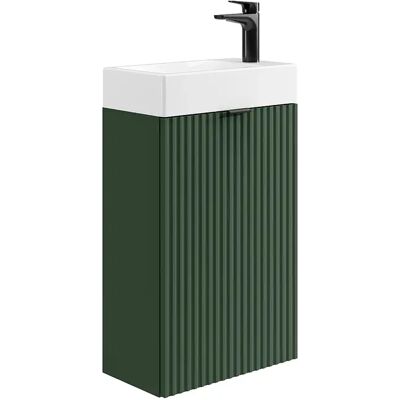Unique Mobile Lavabo Scanalato Anta Reversibile Verde - H60 X L40 X P22 - Vahira Unique Mobile Lavabo Scanalato Anta Reversibile Verde - H60 X L40 X P22 - Vahira
