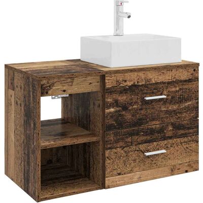 VIDAXL Set Di Mobili Per Il Bagno 2 Pcs Legno Antico VIDAXL Set Di Mobili Per Il Bagno 2 Pcs Legno Antico