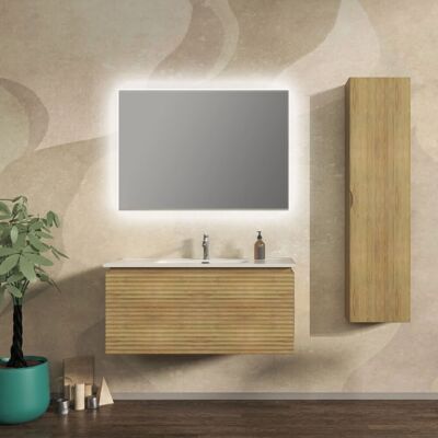 BADEN HAUS Mobile Bagno 100 Cm Cannettato Orizzontale Sospeso Rovere Tabacco - Malaga BADEN HAUS Mobile Bagno 100 Cm Cannettato Orizzontale Sospeso Rovere Tabacco - Malaga