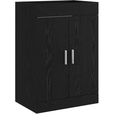 VIDAXL Mobiletto Da Bagno Sotto Lavabo Rovere Nero 78,5 X 37,5 X 81 Cm VIDAXL Mobiletto Da Bagno Sotto Lavabo Rovere Nero 78,5 X 37,5 X 81 Cm