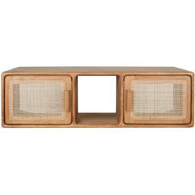 MILIBOO Mobile Da Bagno Sospeso In Legno Massello Di Teak E Intreccio In Rattan L120 Cm Balia MILIBOO Mobile Da Bagno Sospeso In Legno Massello Di Teak E Intreccio In Rattan L120 Cm Balia
