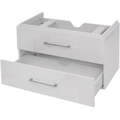 DÉCOSHOP26 Mobiletto Sospeso Da 90 Cm Con 2 Cassetti A Chiusura Ammortizzata Sifone Incassato Stile Moderno Compensato Bianco Lucido 040010531 DÉCOSHOP26 Mobiletto Sospeso Da 90 Cm Con 2 Cassetti A Chiusura Ammortizzata Sifone Incassato Stile Moderno Compensato Bianco Lucido 040010531