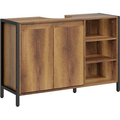 SOBUY Mobile Lavabo Marrone Chiaro Con Ante Armadietto Bagno Con Ripiani Aperti Credenza In Pannello Di Particelle Per Soggiorno 90×30×60 Cm Portata Massima 30 Kg Bzr63-l-pf SOBUY Mobile Lavabo Marrone Chiaro Con Ante Armadietto Bagno Con Ripiani Aperti Credenza In Pannello Di Particelle Per Soggiorno 90×30×60 Cm Portata Massima 30 Kg Bzr63-l-pf