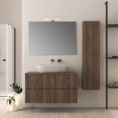 BADEN HAUS Mobile Da Bagno 100 Cm Cannettato Noce Palermo BADEN HAUS Mobile Da Bagno 100 Cm Cannettato Noce Palermo