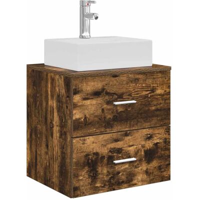 VIDAXL Mobile Lavabo Da Parete Rovere Fumo 49,5 X 41 X 62,5 Cm VIDAXL Mobile Lavabo Da Parete Rovere Fumo 49,5 X 41 X 62,5 Cm
