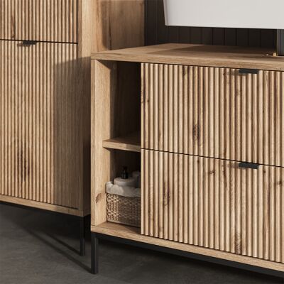 Vicco Mobile Sottolavabo Per Bagno Eliza, Quercia Vichinga, 100 X 63 Cm Con 2 Cassetti Estraibili, Vicco Mobile Sottolavabo Per Bagno Eliza, Quercia Vichinga, 100 X 63 Cm Con 2 Cassetti Estraibili,