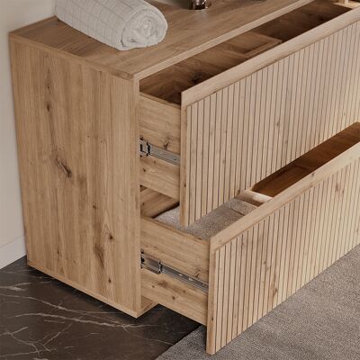Vicco Mobile Sottolavabo Per Bagno Takumi, Artigiano, 80 X 58 Cm Con 2 Cassetti, Vicco Mobile Sottolavabo Per Bagno Takumi, Artigiano, 80 X 58 Cm Con 2 Cassetti,