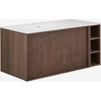SKLUM Set Di Mobili Da Bagno Sospeso In Legno 100x50 Cm Con Lavabo Integrato Endika SKLUM Set Di Mobili Da Bagno Sospeso In Legno 100x50 Cm Con Lavabo Integrato Endika