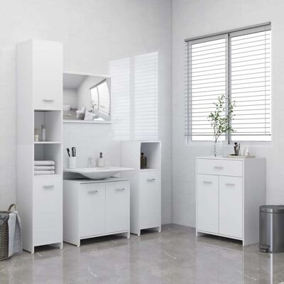 vidaXL Set di Arredi Bagno 4 Pezzi Bianco - Arredo Bagno vidaXL Set di Arredi Bagno 4 Pezzi Bianco - Arredo Bagno
