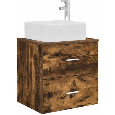 VIDAXL Mobile Lavabo Da Parete Rovere Fumo 49,5 X 41 X 63 Cm VIDAXL Mobile Lavabo Da Parete Rovere Fumo 49,5 X 41 X 63 Cm