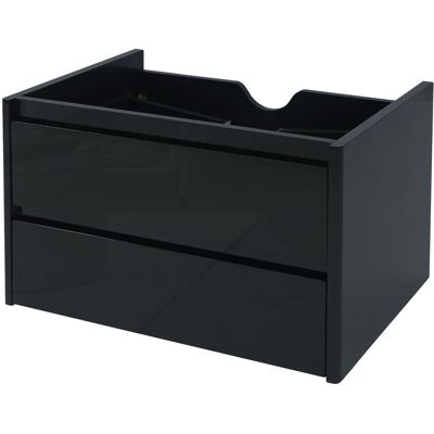 DÉCOSHOP26 Mobiletto Sospeso Da 80 Cm Con 2 Cassetti A Chiusura Ammortizzata Sifone A Incasso Arredamento Bagno Moderno Compensato Nero Lucido 040010540 DÉCOSHOP26 Mobiletto Sospeso Da 80 Cm Con 2 Cassetti A Chiusura Ammortizzata Sifone A Incasso Arredamento Bagno Moderno Compensato Nero Lucido 040010540