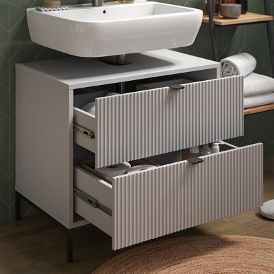 Vicco Mobile Sottolavabo Per Bagno Eliza, Grigio, 70 X 63 Cm Con 2 Cassetti Estraibili, Vicco Mobile Sottolavabo Per Bagno Eliza, Grigio, 70 X 63 Cm Con 2 Cassetti Estraibili,
