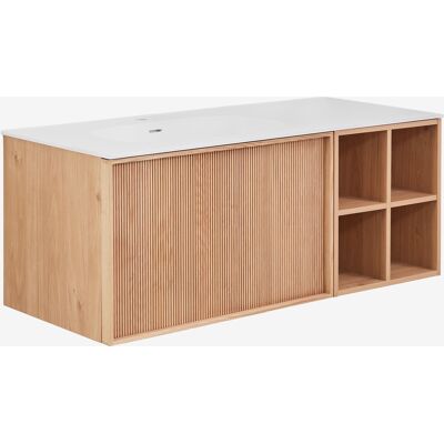 SKLUM Set Di Mobili Da Bagno Sospeso In Legno 120x50 Cm Con Lavabo Integrato Endika SKLUM Set Di Mobili Da Bagno Sospeso In Legno 120x50 Cm Con Lavabo Integrato Endika