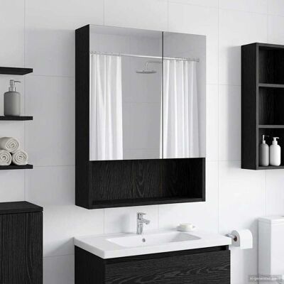VIDAXL Mobiletto Per Specchio Da Bagno Rovere Nero 50 X 14,5 X 70 VIDAXL Mobiletto Per Specchio Da Bagno Rovere Nero 50 X 14,5 X 70