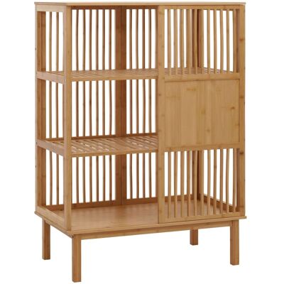 DÉCOSHOP26 Scaffale Autoportante In Bambù Stile Intramontabile 115x80x45 Cm Con Anta Scorrevole 3 Ripiani In Bambù Verniciato 040009777 DÉCOSHOP26 Scaffale Autoportante In Bambù Stile Intramontabile 115x80x45 Cm Con Anta Scorrevole 3 Ripiani In Bambù Verniciato 040009777