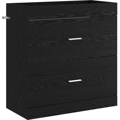 VIDAXL Mobiletto Da Bagno Sotto Lavabo Rovere Nero 78,5 X 37,5 X 81 Cm VIDAXL Mobiletto Da Bagno Sotto Lavabo Rovere Nero 78,5 X 37,5 X 81 Cm