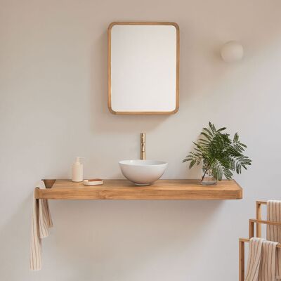 SKLUM Set Di Mobili Da Bagno Sospeso 130x45 Cm In Legno Di Teak Neill SKLUM Set Di Mobili Da Bagno Sospeso 130x45 Cm In Legno Di Teak Neill