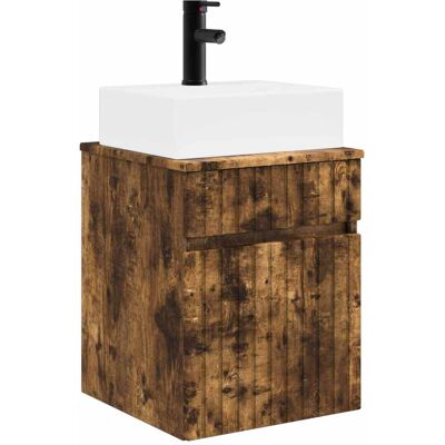VIDAXL Mobile Lavabo Da Parete Rovere Fumo 39 X 41 X 62,5 Cm VIDAXL Mobile Lavabo Da Parete Rovere Fumo 39 X 41 X 62,5 Cm