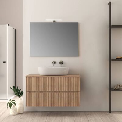 BADEN HAUS Mobile Bagno Rovere Tabacco 100 Cm Cannettato Palermo BADEN HAUS Mobile Bagno Rovere Tabacco 100 Cm Cannettato Palermo