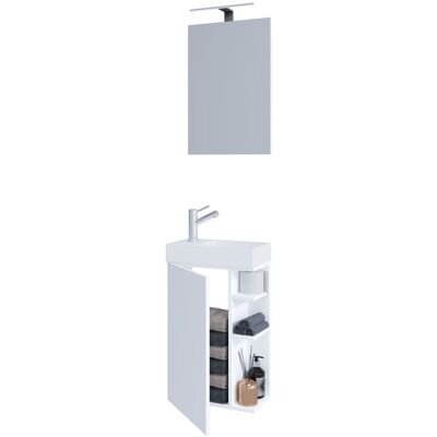 EBUY24 - Set 3 Pezzi Vcm Posto Lavanderia Per Gli Ospiti Wc Wc Bagno Per Ospiti Lavabo Con Specchio Mobili Da Bagno Set Da Bagno – Lumia (bianco) EBUY24 - Set 3 Pezzi Vcm Posto Lavanderia Per Gli Ospiti Wc Wc Bagno Per Ospiti Lavabo Con Specchio Mobili Da Bagno Set Da Bagno – Lumia (bianco)