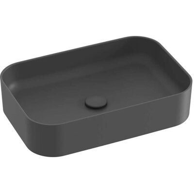 RAVAK Ceramic - Lavabo Da Appoggio 55x37 Cm, Senza Troppopieno, Senza Foro Per Miscelatore, Antracite Xjx03155003 RAVAK Ceramic - Lavabo Da Appoggio 55x37 Cm, Senza Troppopieno, Senza Foro Per Miscelatore, Antracite Xjx03155003