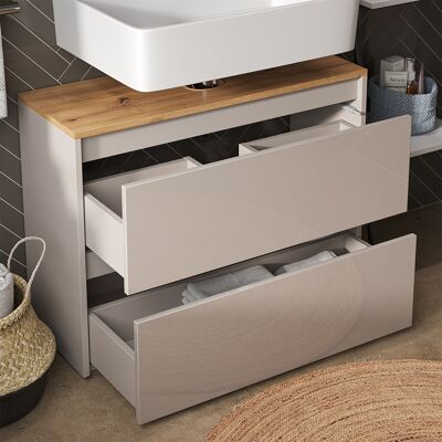 Vicco Mobile Sottolavabo Per Bagno Majest, Cashmere/artigianale, 80.1 X 62 Cm Con 2 Cassetti, Vicco Mobile Sottolavabo Per Bagno Majest, Cashmere/artigianale, 80.1 X 62 Cm Con 2 Cassetti,