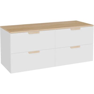 Unique Mobile Sotto Lavabo Sospeso Con Ripiano Bianco L120 Cm - Avoreli Unique Mobile Sotto Lavabo Sospeso Con Ripiano Bianco L120 Cm - Avoreli
