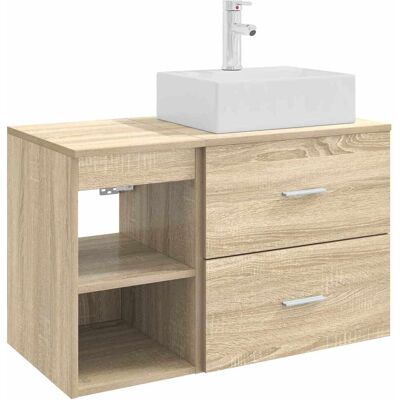 VIDAXL Set Di Mobili Per Il Bagno 2 Pcs Rovere Sonoma VIDAXL Set Di Mobili Per Il Bagno 2 Pcs Rovere Sonoma