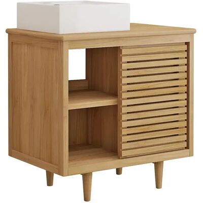 Unique Mobile Bagno Su Piedini In Teak Con Lavabo Da Appoggio Quadrato In Ceramica L80 Cm - Toraja Unique Mobile Bagno Su Piedini In Teak Con Lavabo Da Appoggio Quadrato In Ceramica L80 Cm - Toraja