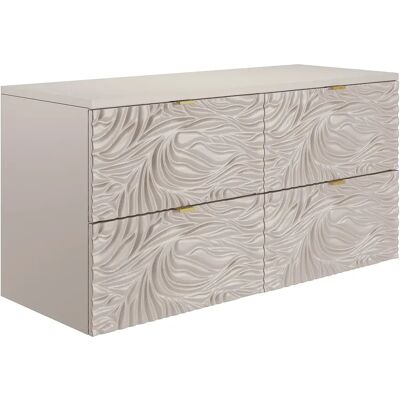 Unique Mobile Sotto Lavabo Sospeso Testurizzato Con Ripiano Beige 120 Cm - Rinarel Unique Mobile Sotto Lavabo Sospeso Testurizzato Con Ripiano Beige 120 Cm - Rinarel
